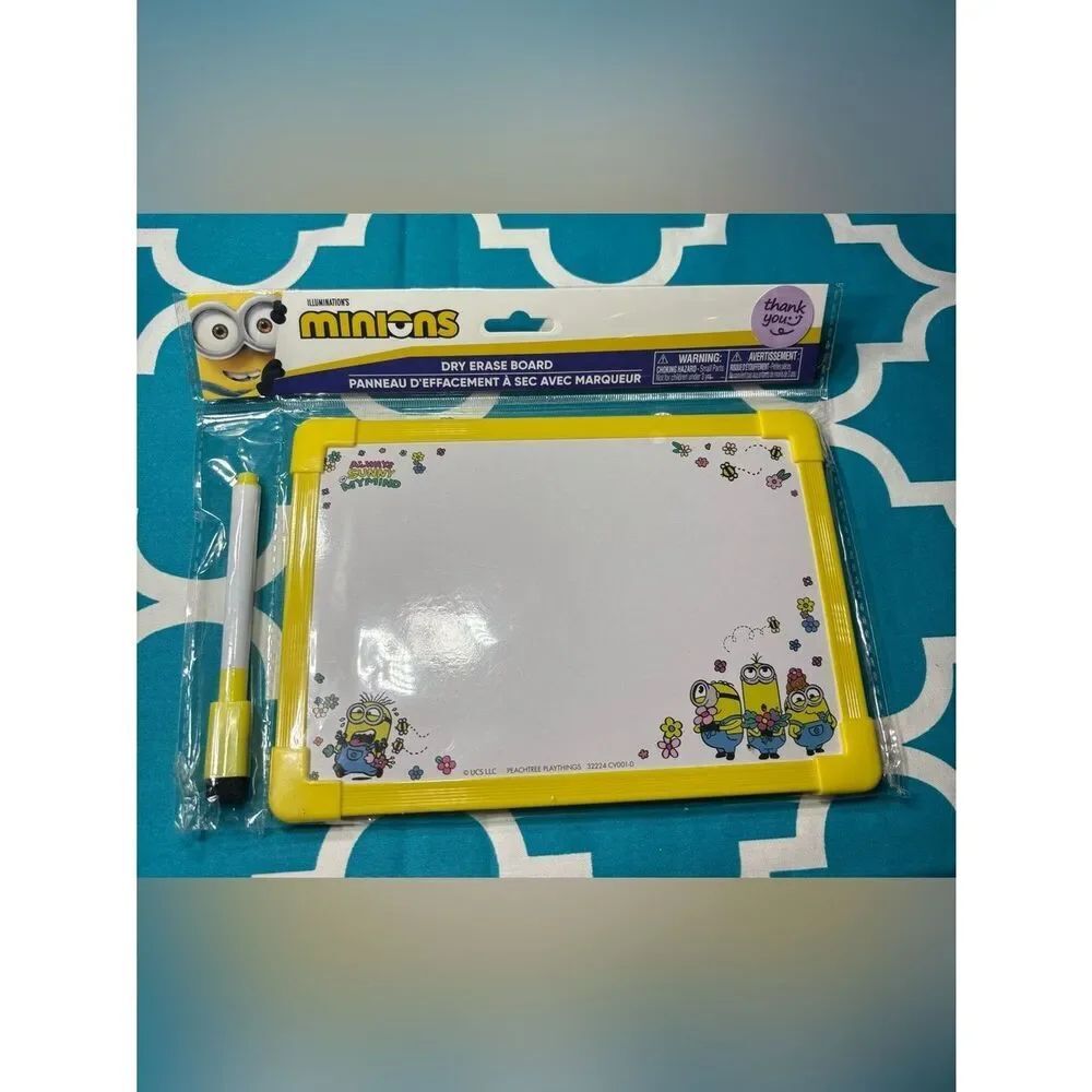New Minions Dry Erase Board with Yellow Frame 5.5” x 8”